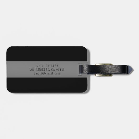 Étiquette À Bagage Élégant script modifiable Nom commercial/autre tex (Dos horizontal)