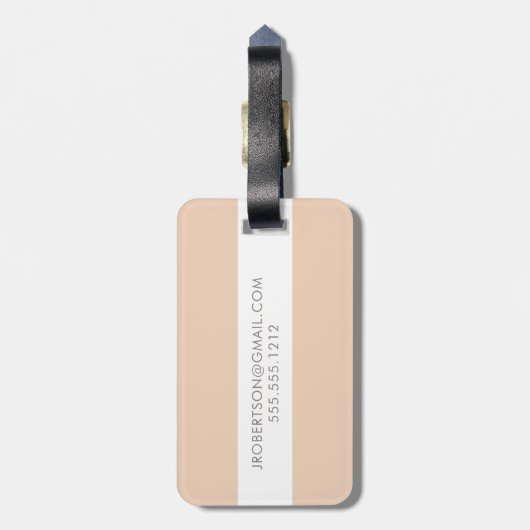 Étiquette À Bagage Élégant script Rose Gold (Dos Vertical)