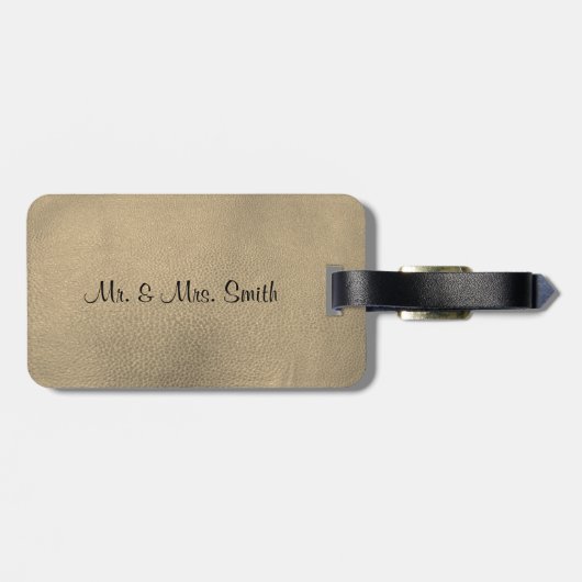 Étiquette À Bagage Elégant Shamrock Saint Patrick`s Day, Cuir (Dos horizontal)