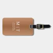 Étiquette À Bagage Elegant Shiny Bronze Square Background (Devant horizontal)