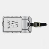 Étiquette À Bagage Elegant Silver plate metal hexagon background (Devant horizontal)