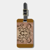 Étiquette À Bagage Élégant style de tatouage de torsion tribale (Devant Vertical)