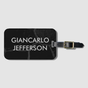 Étiquette À Bagage Élégant style minimaliste Pierre Noire Professionn