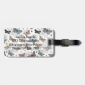 Étiquette À Bagage Elégant stylish Beaux Papillons Personnalisé (Dos horizontal)