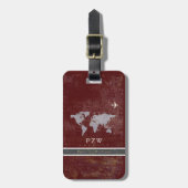 Étiquette À Bagage Élégant titulaire de passeport bourguignon âgé ave (Devant Vertical)