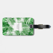 Étiquette À Bagage elegant Tropical green palm leaf pattern (Dos horizontal)