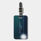 Étiquette À Bagage Élégant Vert Bleu Plaine Propre (Devant Vertical)