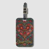 Étiquette À Bagage Elegant Victorian Valentines Day heart design (Devant Vertical)