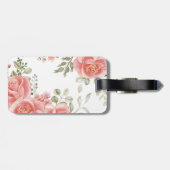 Étiquette À Bagage Elégante Aquarelle couleur or rose-rose (Dos horizontal)