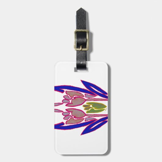 Étiquette À Bagage Elégante aquarelle Rose Imprimer (Devant Vertical)