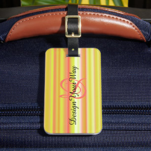 Étiquette À Bagage élégante bande colorée moderne monogrammed