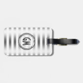 Étiquette À Bagage Élégante bande d'argent métallique moderne (Dos horizontal)