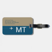 Étiquette À Bagage Élégante carte du monde moderne (Dos horizontal)