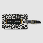 Étiquette À Bagage Elégante collection populaire de luxe Leopard blan (Devant Horizontal)