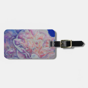 Étiquette À Bagage Elégante couleur rose blanc pastel aquarelle flora