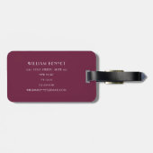 Étiquette À Bagage Elégante couronne rouge Bourgogne (Dos horizontal)