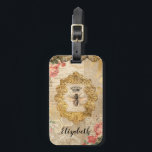 Étiquette À Bagage Élégante Découpage Vintage Florale Rétro<br><div class="desc">Un élégant design vintage d'éphémère reine abeille. Cette jolie étiquette de déroupage rétro a un look vintage doux et fait un grand cadeau. Conçu pour vous par Blackberry Boulevard.</div>