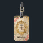 Étiquette À Bagage Élégante Découpage Vintage Florale Rétro<br><div class="desc">Un élégant design vintage d'éphémère reine abeille. Cette jolie étiquette de déroupage rétro a un look vintage doux et fait un grand cadeau. Conçu pour vous par Blackberry Boulevard.</div>