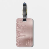 Étiquette À Bagage Elégante élégante rose cuivre gouttes parties scin (Dos Vertical)