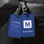 Étiquette À Bagage Élégante étiquette de bagage bleu gris pour homme<br><div class="desc">Cette étiquette de bagage est design avec motif simple et bleu gris. C'est un grand cadeau pour l'homme (homme d'affaires),  Avec le monogramme personnalisé,  nom au devant et d'autres informations,  cette étiquette est un grand cadeau pour mari,  petit ami,  père et grand-mère,  etc... </div>