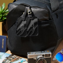 Élégante étiquette de bagage en acrylique noir liq