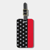 Étiquette À Bagage Élégante étiquette de bagage en argent rouge noir (Devant Vertical)