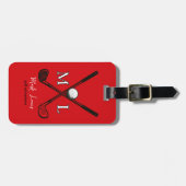 Étiquette À Bagage Élégante étiquette de bagage rouge Monogrammé de G (Devant horizontal)