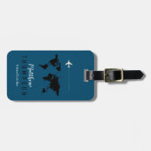 Étiquette À Bagage Élégante étiquette de bagages Blue Travel (Devant horizontal)