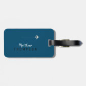 Étiquette À Bagage Élégante étiquette de bagages Blue Travel (Dos horizontal)