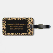 Étiquette À Bagage Élégante étiquette de bagages Leopard Zebra pour m (Dos horizontal)