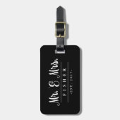 Étiquette À Bagage Élégante étiquette de bagages photo Mr et Mrs (Devant Vertical)