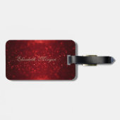 Étiquette À Bagage Élégante Glitterie Bokeh Foil Confetty Diamond, Ch (Dos horizontal)