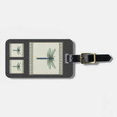 Étiquette À Bagage Élégante libellule bleue (Devant horizontal)