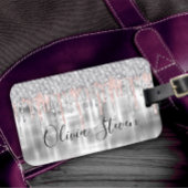 Étiquette À Bagage Élégante parties scintillant à goutte d'argent mon