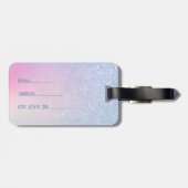 Étiquette À Bagage Elégante parties scintillant bleue sombre et moder (Dos horizontal)