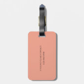 Étiquette À Bagage Élégante Parties scintillant en cuir brillant Rose (Dos Vertical)