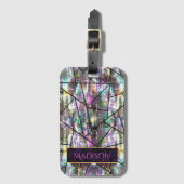 Étiquette À Bagage Élégante parties scintillant girly iridescente (Devant Vertical)