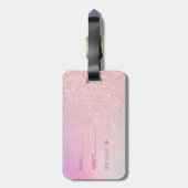 Étiquette À Bagage Elégante parties scintillant moderne cinglé rose r (Dos Vertical)