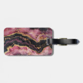 Étiquette À Bagage Élégante Parties scintillant or Monogramme en marb (Dos horizontal)