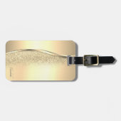 Étiquette À Bagage Elégante Parties scintillant or tendance Bokeh (Devant horizontal)