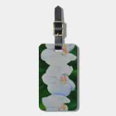 Étiquette À Bagage Elégante peinture d'orchidée tropicale blanche (Devant Vertical)