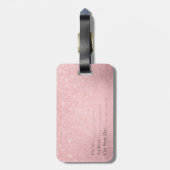 Étiquette À Bagage Elégante pente rose rose rose rose parties scintil (Dos Vertical)