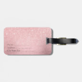 Étiquette À Bagage Elégante pente rose rose rose rose parties scintil (Dos horizontal)