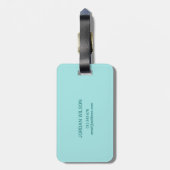 Étiquette À Bagage Élégante Typographie de script Turquoise Sac de Vo (Dos Vertical)