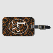 Étiquette À Bagage Élégante typographie Monogram Tortoise Shell (Devant Horizontal)