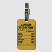 Étiquette À Bagage Éléments chimiques amusants Caractéristiques de la (Devant Vertical)