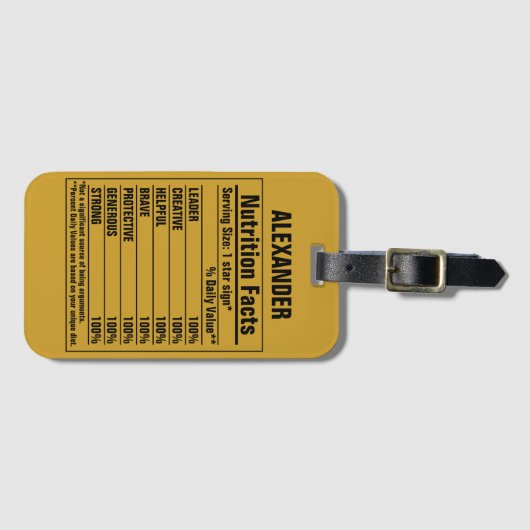 Étiquette À Bagage Éléments chimiques amusants Caractéristiques de la (Devant Horizontal)