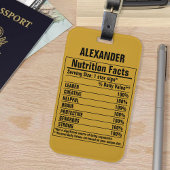 Étiquette À Bagage Éléments chimiques amusants Caractéristiques de la