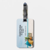 Étiquette À Bagage Eléments de plage Texte personnalisable arrière -  (Dos Vertical)