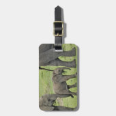 Étiquette À Bagage Eléphant africain avec bébé (Devant Vertical)